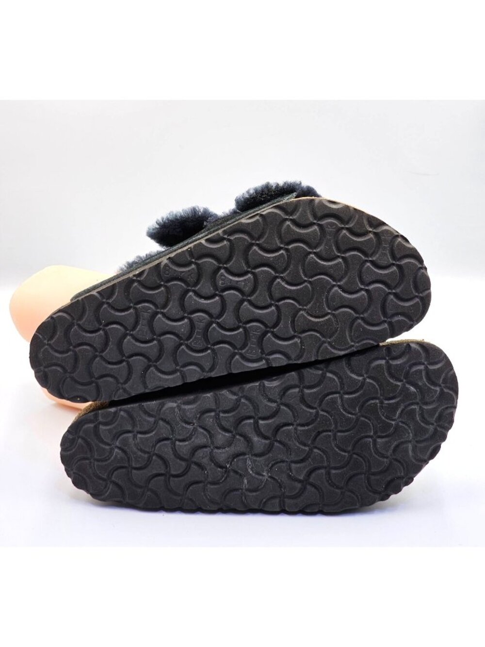 Birkenstock Women's Black Suede Leather Shearling Arizona Sandals Size 8 2706 - Picture 6 of 16